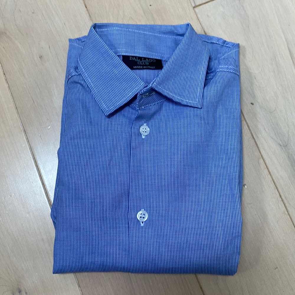 Dal Lago club Italy boys soft cotton blue dress shirt